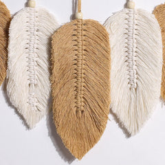 Macrame Feather Boho Wall Hanging Decor