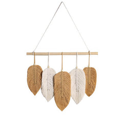 Macrame Feather Boho Wall Hanging Decor