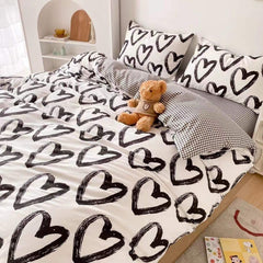 Brush Painted Heart Bedding Set