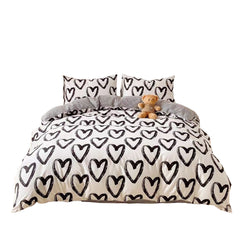 Brush Painted Heart Bedding Set