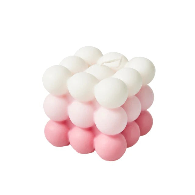 Pastel Gradient Bubble Cube Candle