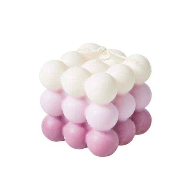 Pastel Gradient Bubble Cube Candle