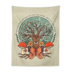 Butterfly, Mushroom and Tree Tapestry