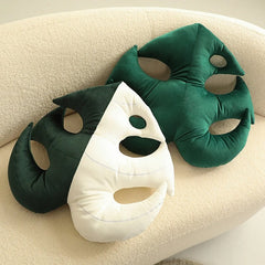 Coussin en peluche à feuilles tropicales