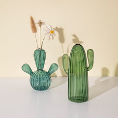 Cactus Shaped Glass Vase