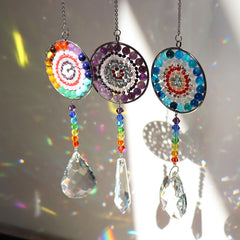 Chakra Circle Crystal Suncatcher