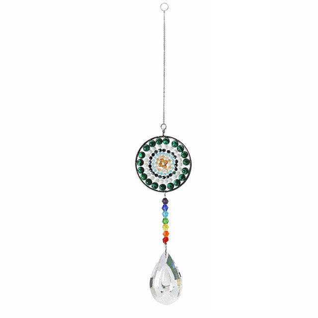 Chakra Circle Crystal Suncatcher