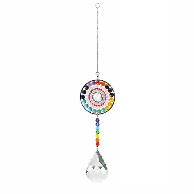 Chakra Circle Crystal Suncatcher