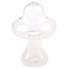 Mushroom Shaped Clear Glass Vase