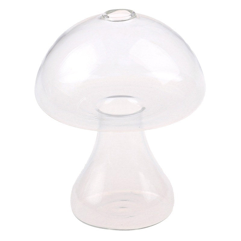 Mushroom Shaped Clear Glass Vase