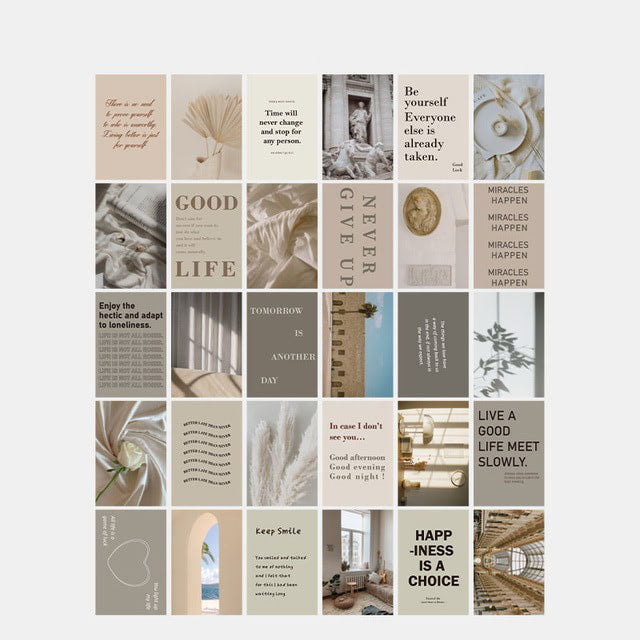 Color Shades & Quotes Wall Collage Cards