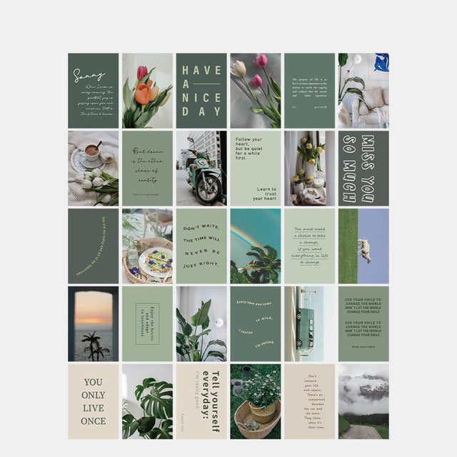 Color Shades & Quotes Wall Collage Cards