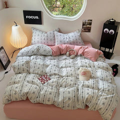 Coquette Print Dusty Pink Bedding Set