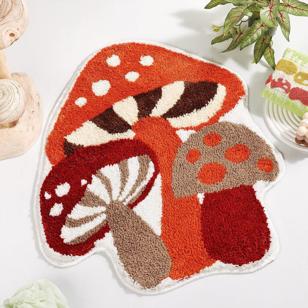 Cottagecore Mushroom Accent Rug