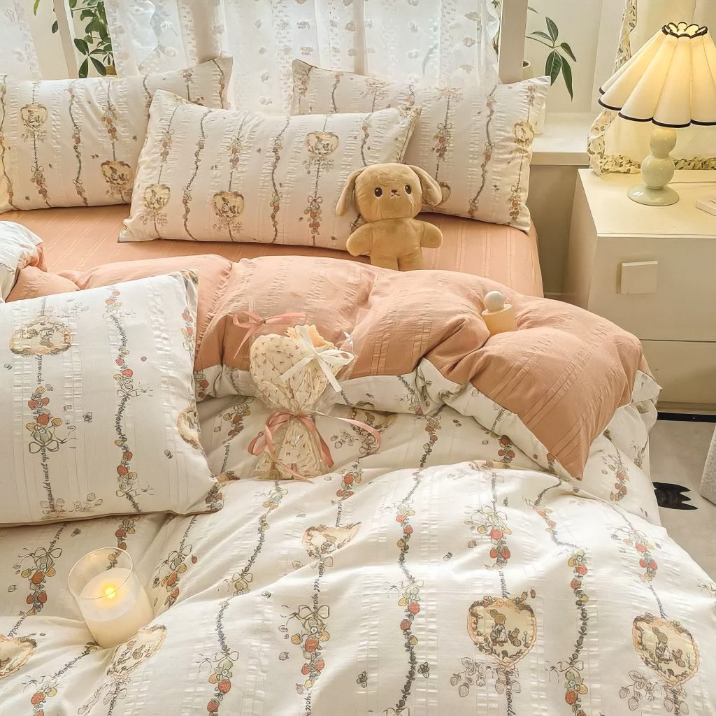 Parure de lit texturée Cottagecore Rabbits