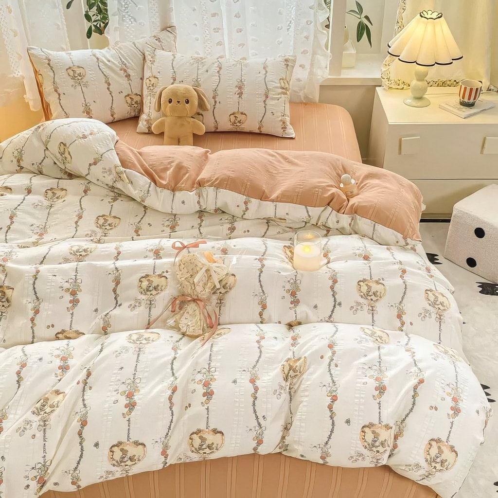 Parure de lit texturée Cottagecore Rabbits