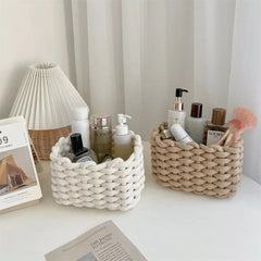 Cotton Rope Woven Desk Storage Basket