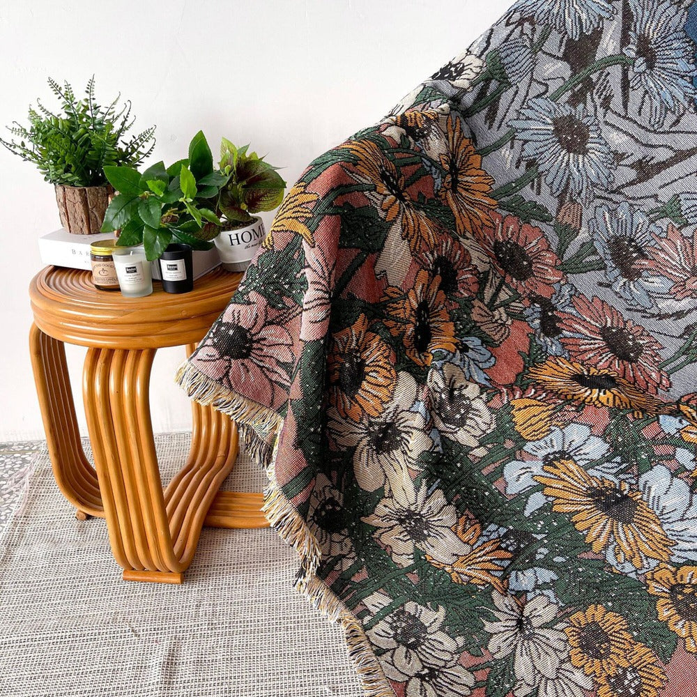 Mountain Flowers Woven Throw Blanket