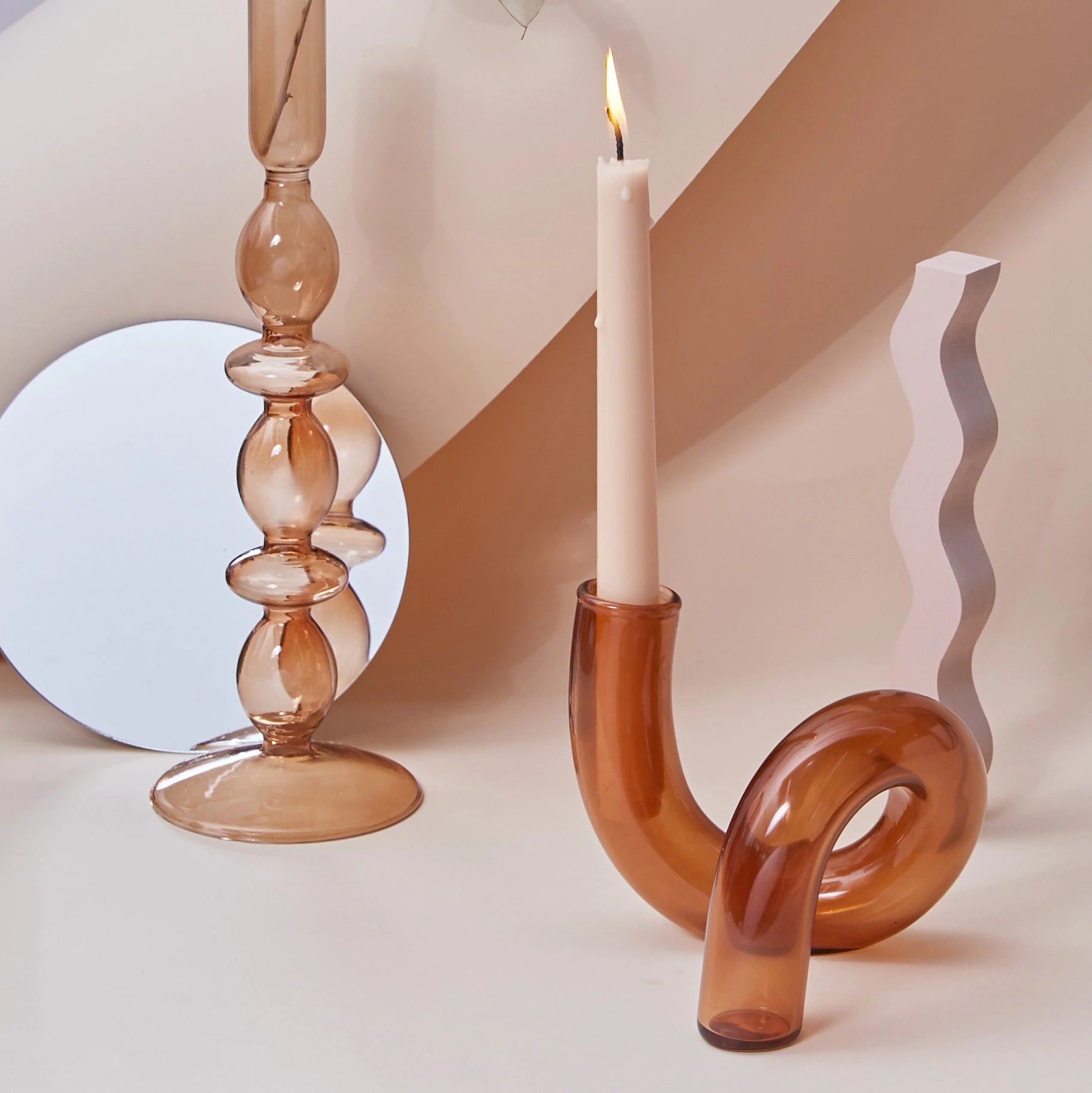 Curved Tube Candle Holder