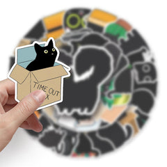 Cute Black Cat Sticker Pack