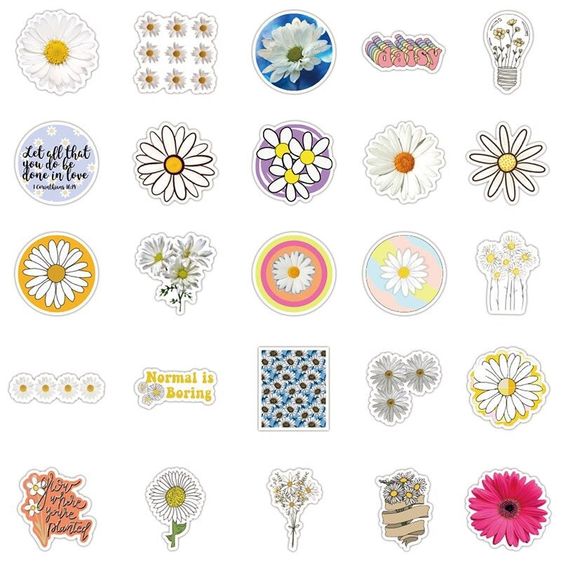 Cute Daisy Flowers Sticker Pack