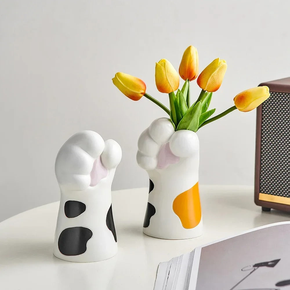 Cute Cat Paw Desktop Vase