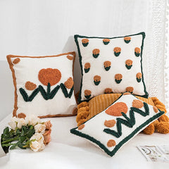 Cute Tulip Tufted Cushion Cover