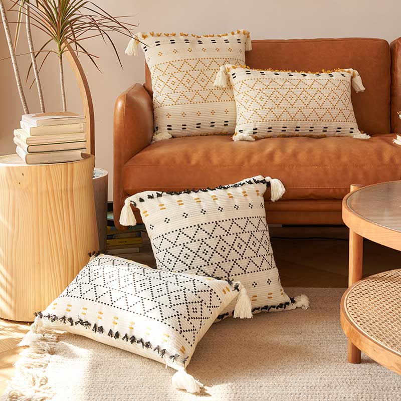 Bohemian Pillowcase Cushion Cover with Tassels