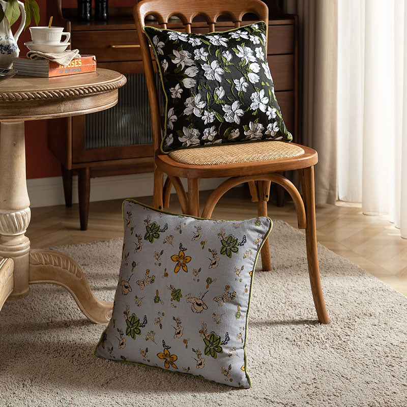 Gardenia Floral Pattern Zipper Pillowcase