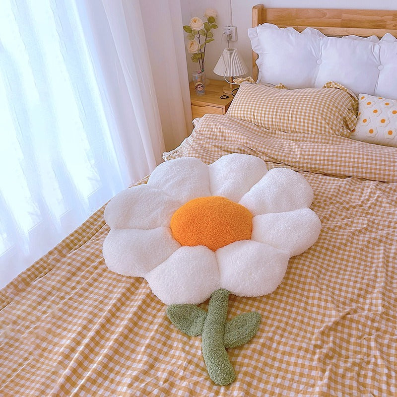 Daisy Flower Plush Seat Cushion