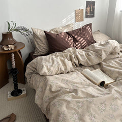 Dark Academia Vintage Brown Bedding Set