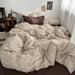 Dark Academia Vintage Brown Bedding Set