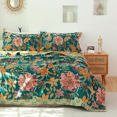 Luxuriant Flower Cotton Reversible Soft Quilt