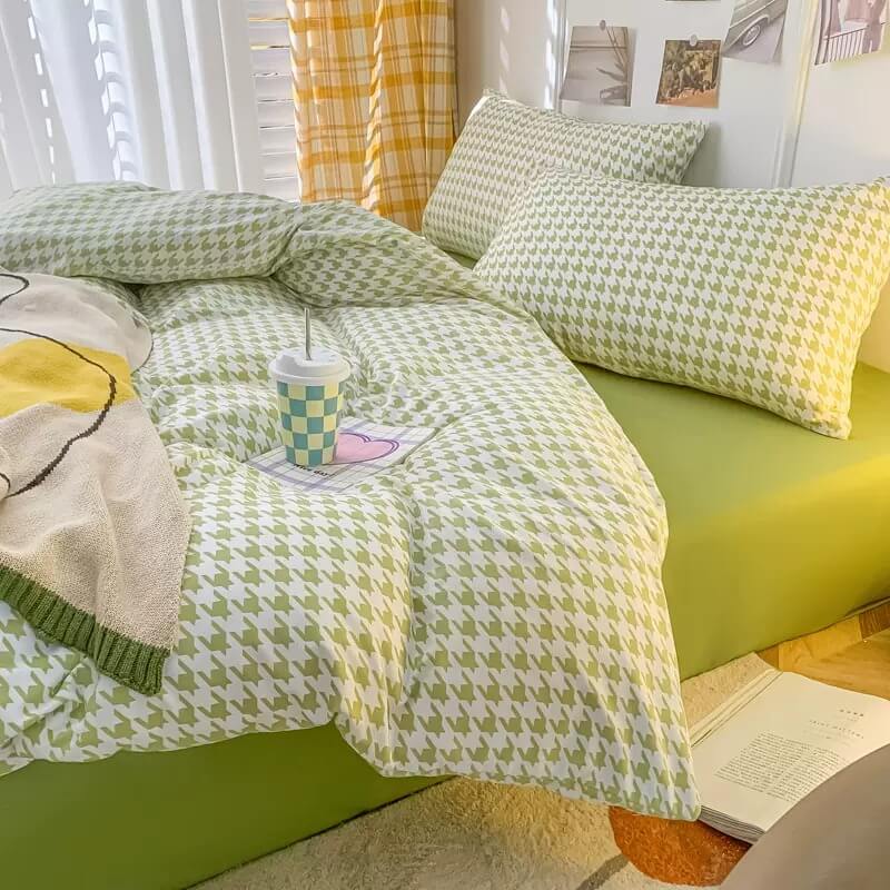 Dogtooth Check Korean Bedding Set 2.0