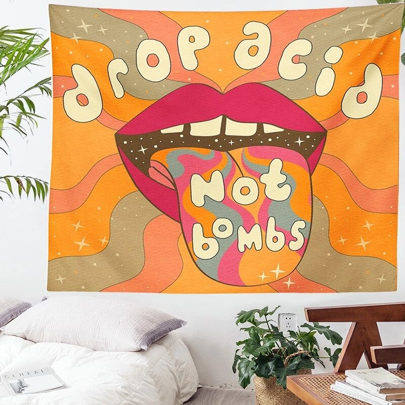 Drop Acid Not Bombs Tapestry