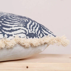 Ethnic Motifs Fringed Cushion Cover