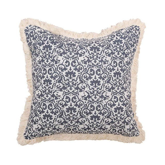 Ethnic Motifs Fringed Cushion Cover