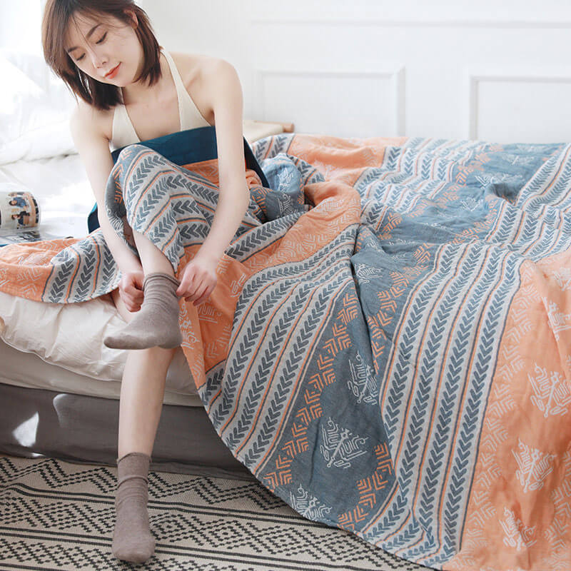 Wheat Ear Texture Cotton Reversible Quilt