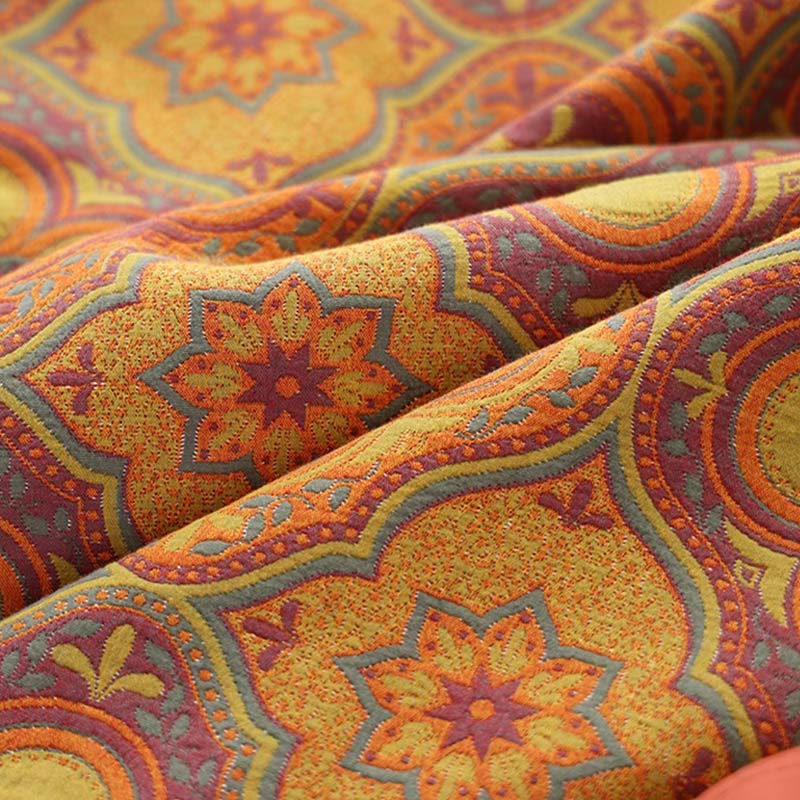 Petal Flower Pattern Cotton Reversible Quilt