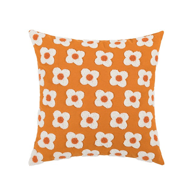 Embroidered Daisies Cushion Cover