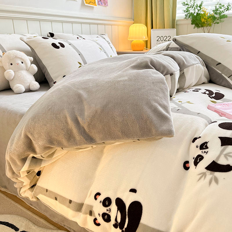Thickened Winter Double-sided Milk Velvet Bed Sheet And Quilt Cover