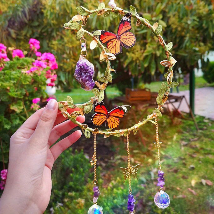 Fairy Butterfly Moon Suncatcher