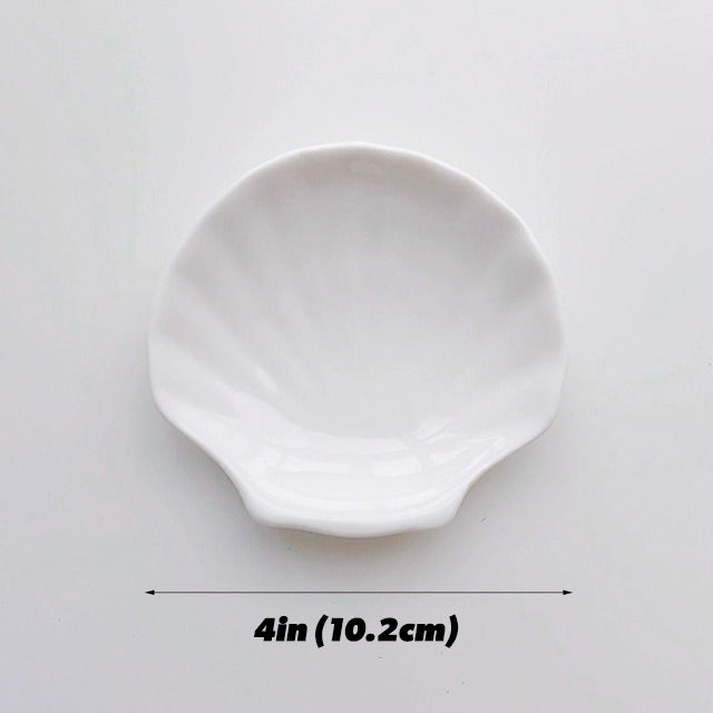 White Ceramic Shell Jewelry Tray