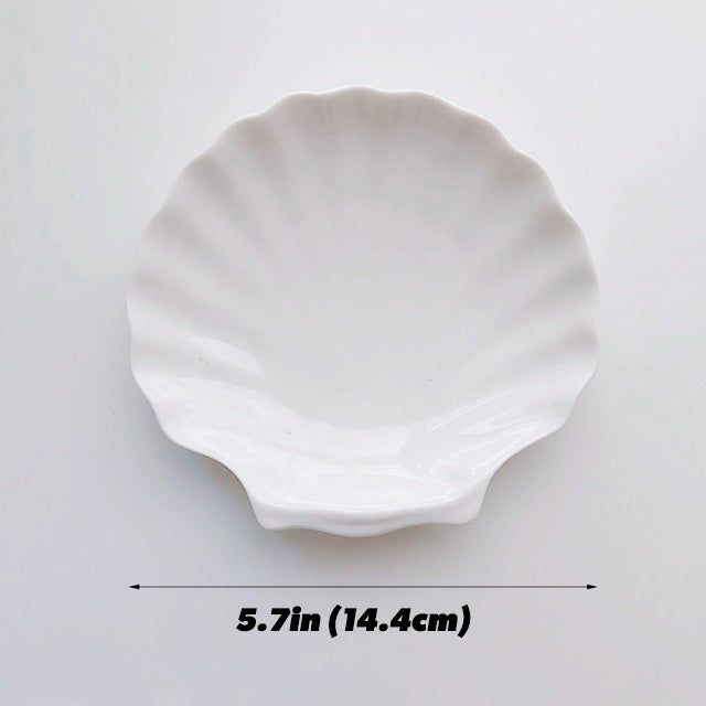 White Ceramic Shell Jewelry Tray