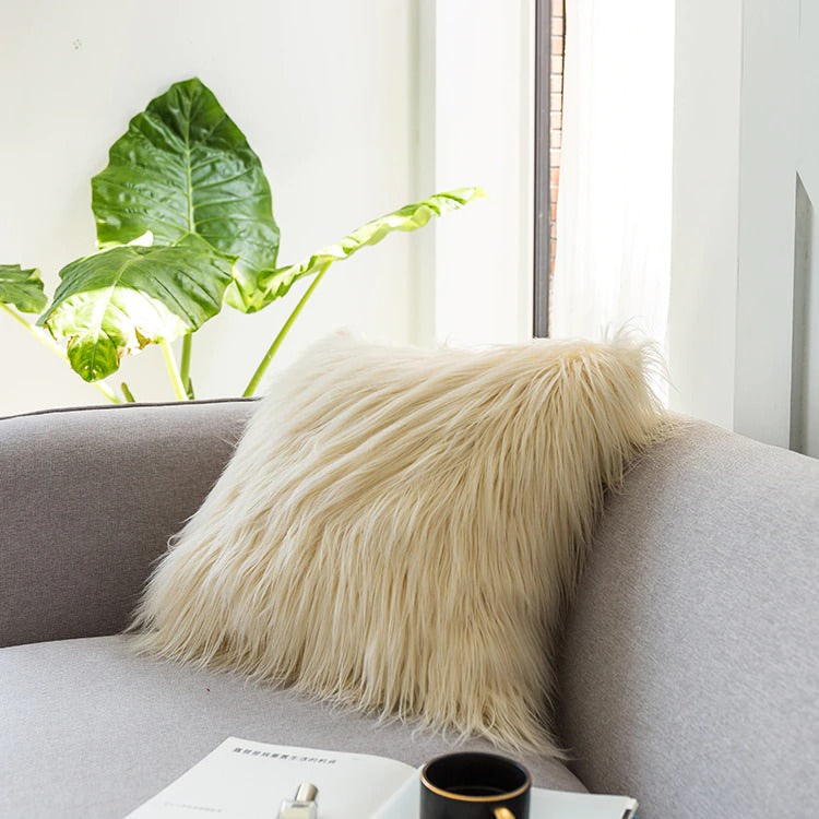 Dusty Faux Fur Cushion Cover