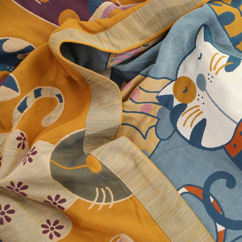 Cute Animal Cartoon Reversible Cotton Quilt