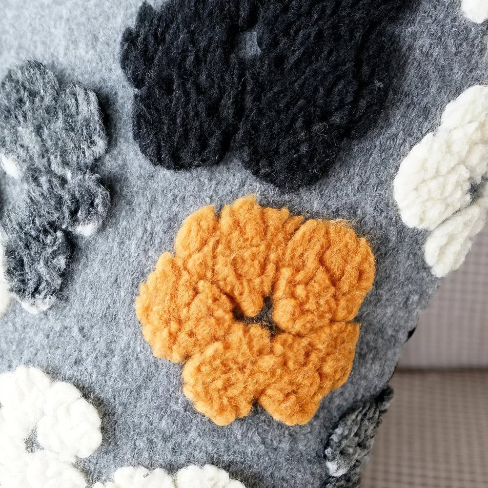 Fluffy Flowers Retro Cushion Cover