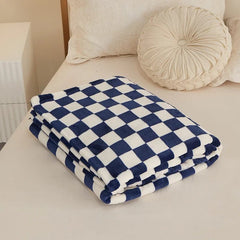 Plush Checkered Throw Blanket