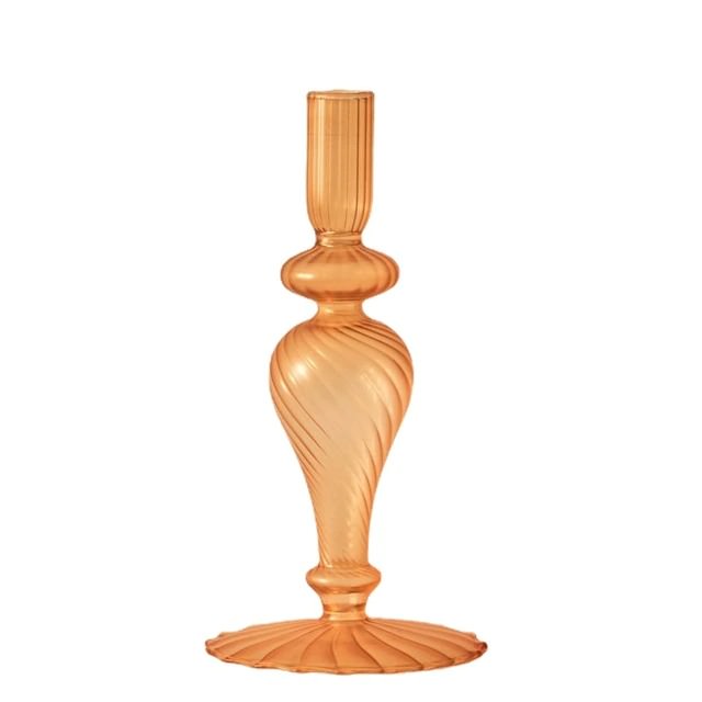 French Vintage Glass Candle Holder