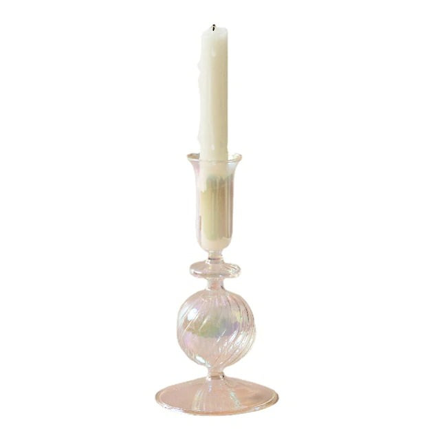 French Vintage Glass Candle Holder